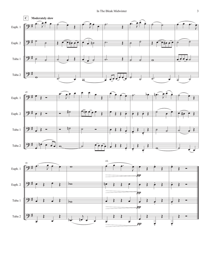 In The Bleak Midwinter In The Bleak Midwinter Brass Quartet scores gallery preview page 3