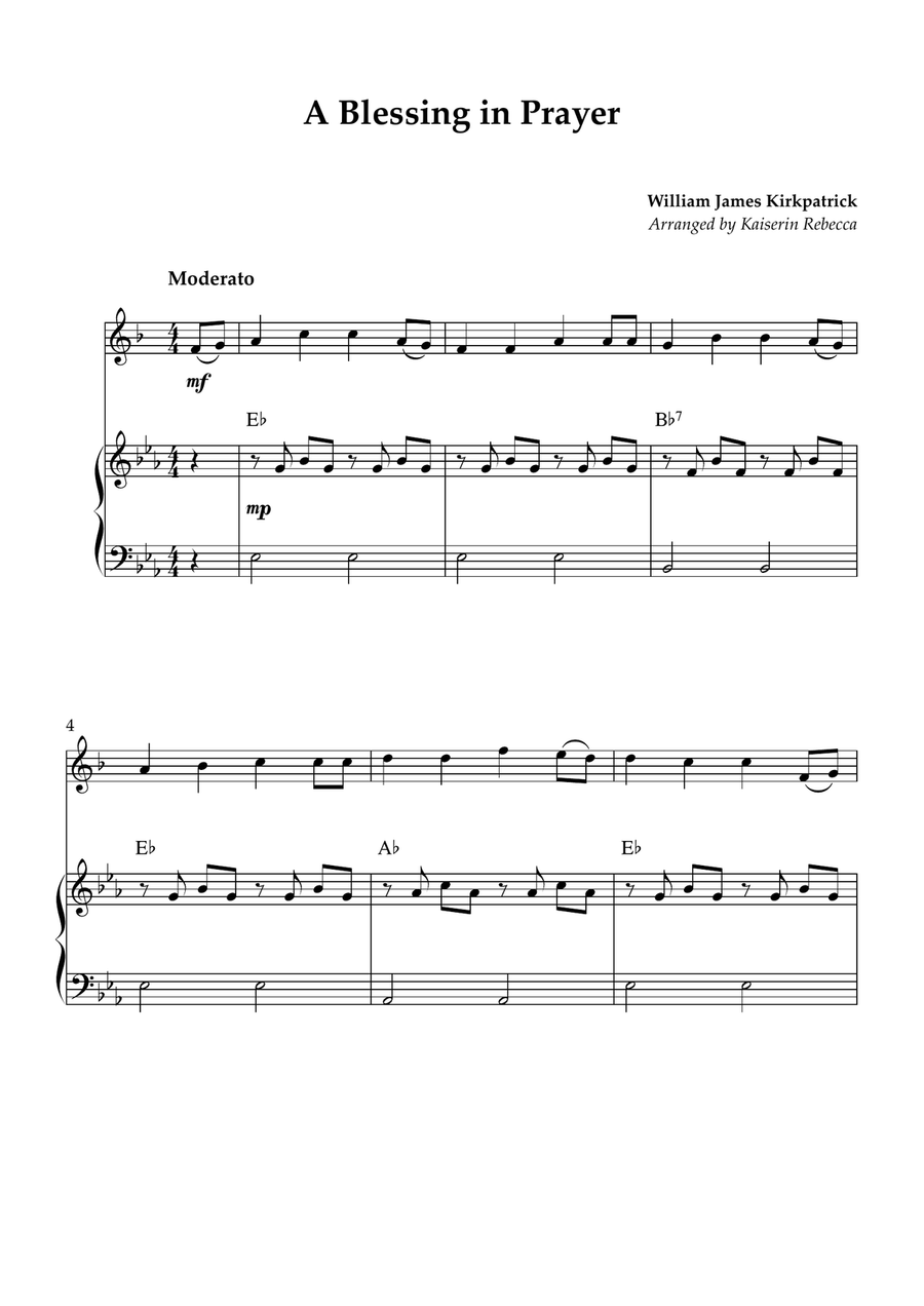 A Blessing in Prayer A Blessing in Prayer B-Flat Trumpet scores gallery preview page 1