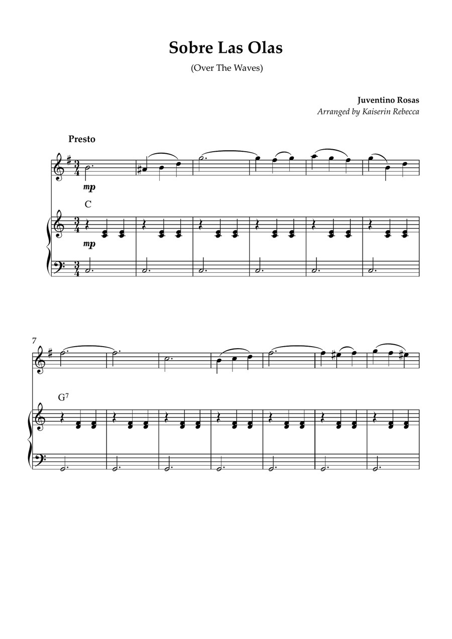 Sobre Las Olas (Over The Waves) English Horn scores gallery preview page 1
