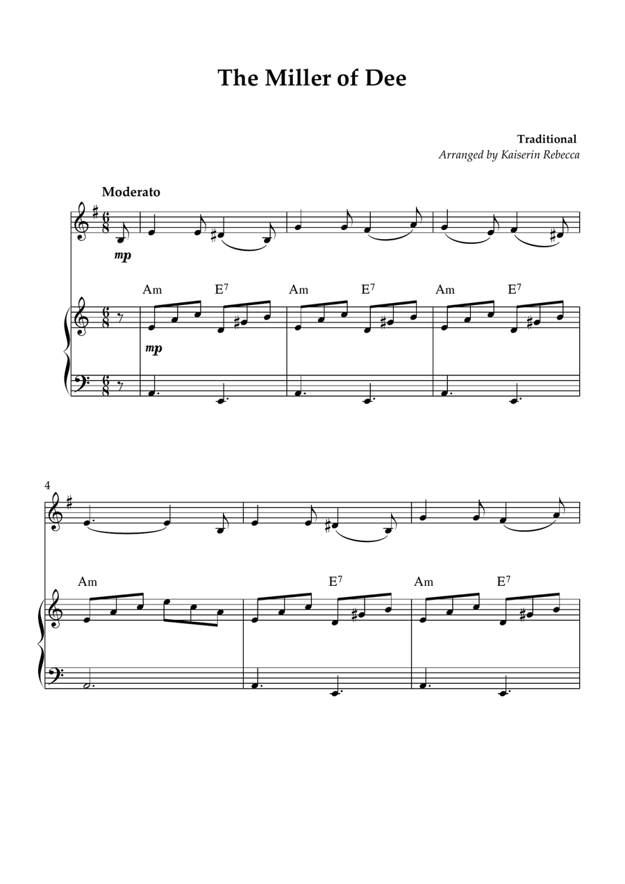 The Miller of Dee The Miller of Dee Piano scores gallery preview page 1