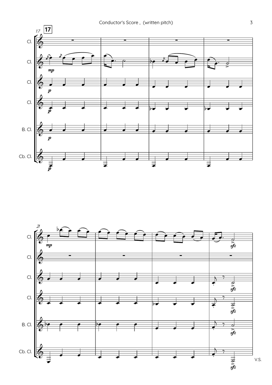 Mazurka, op. 10 no. 4 Clarinet Choir scores gallery preview page 3