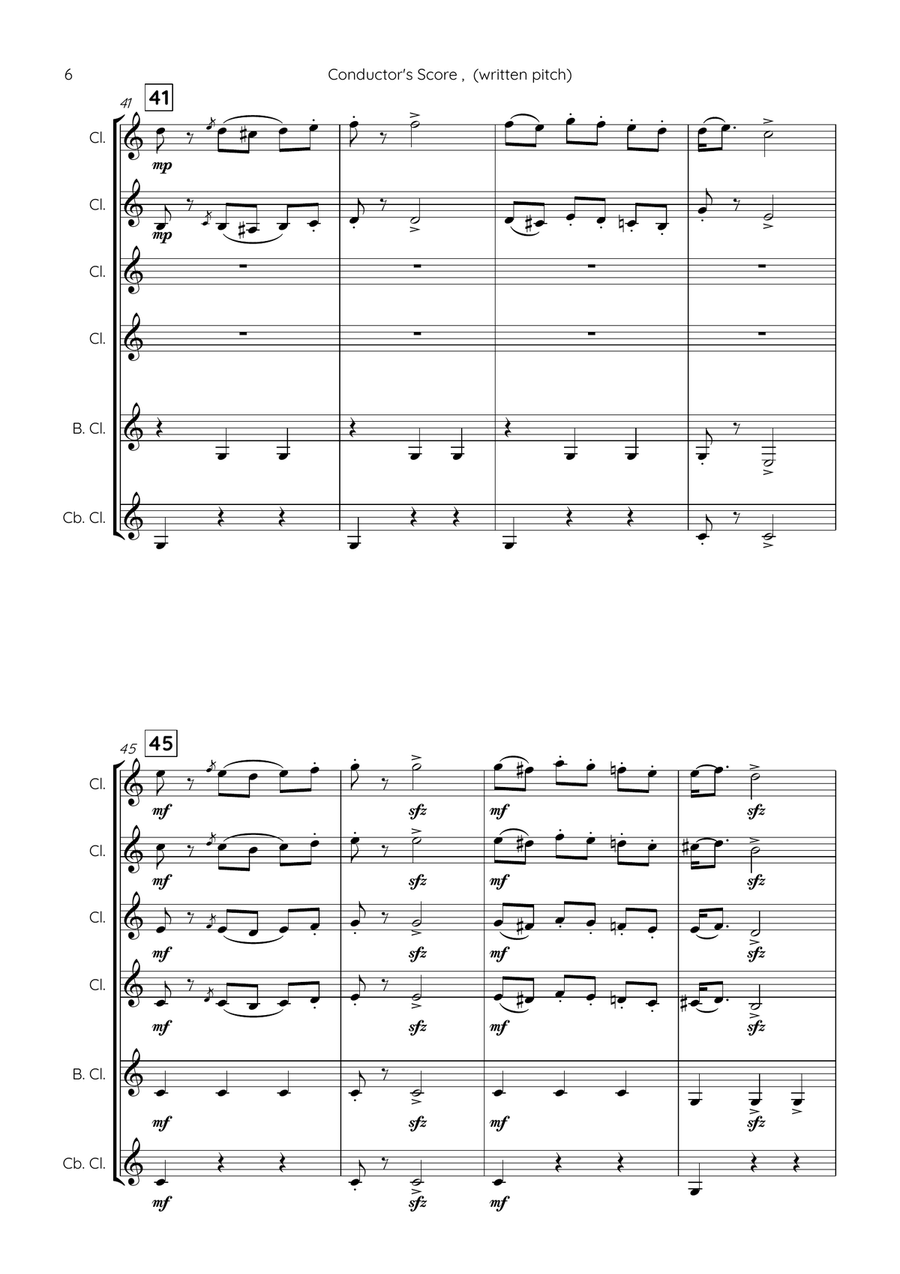 Mazurka, op. 10 no. 4 Clarinet Choir scores gallery preview page 6