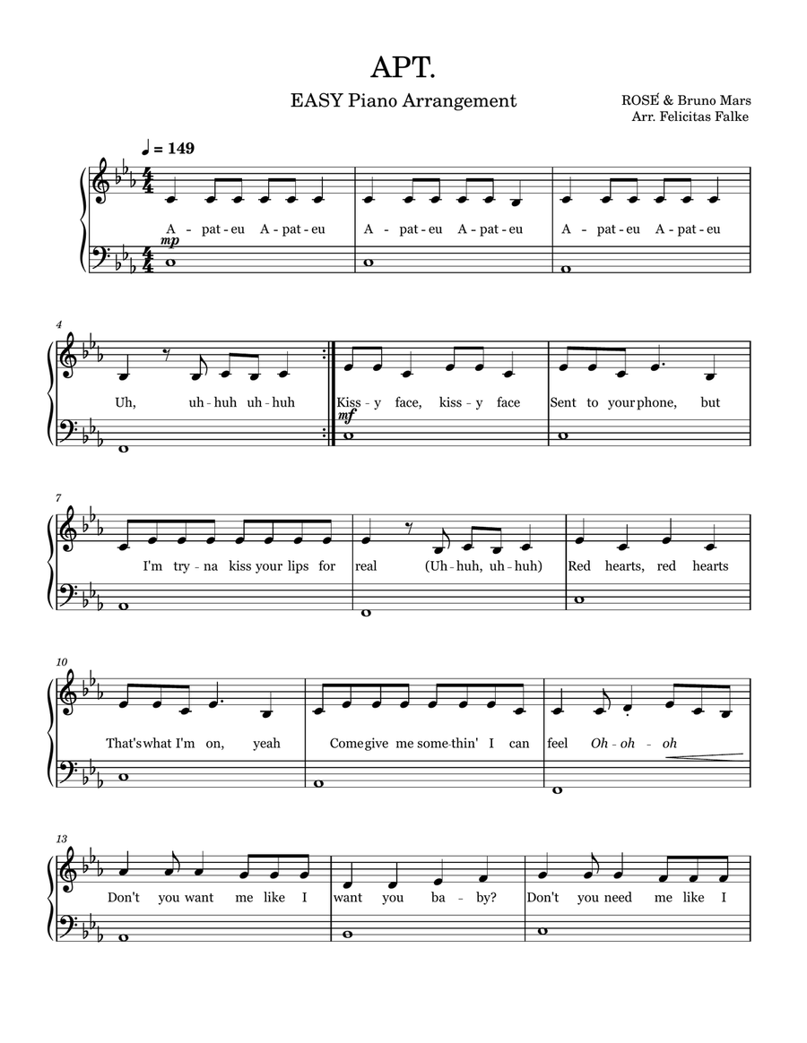 Apt. Piano, Vocal scores gallery preview page 1