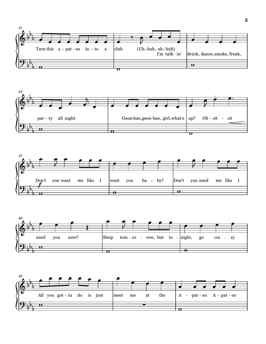 Apt. Piano, Vocal scores gallery preview page 3
