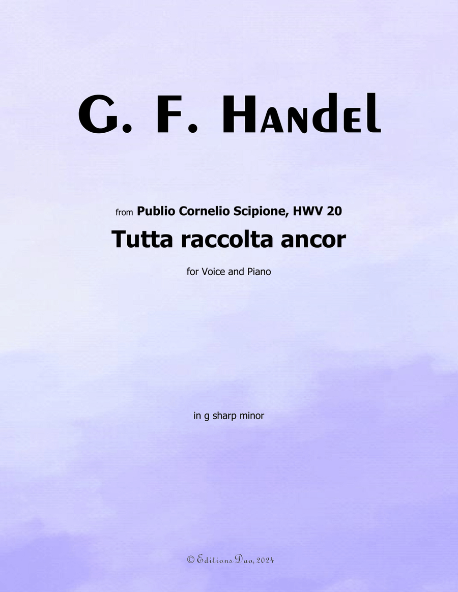 Tutta raccolta ancor, by Handel, in g sharp minor Piano, Vocal scores gallery preview page 1