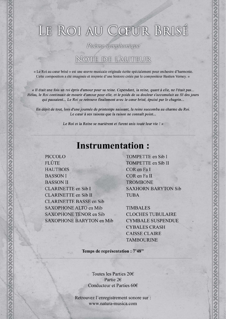 Le Roi au Coeur Brisé - Score Only Concert Band scores gallery preview page 5