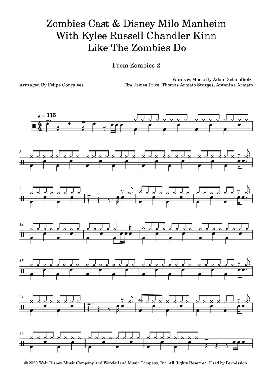 Like The Zombies Do Like The Zombies Do Drum Set scores gallery preview page 1