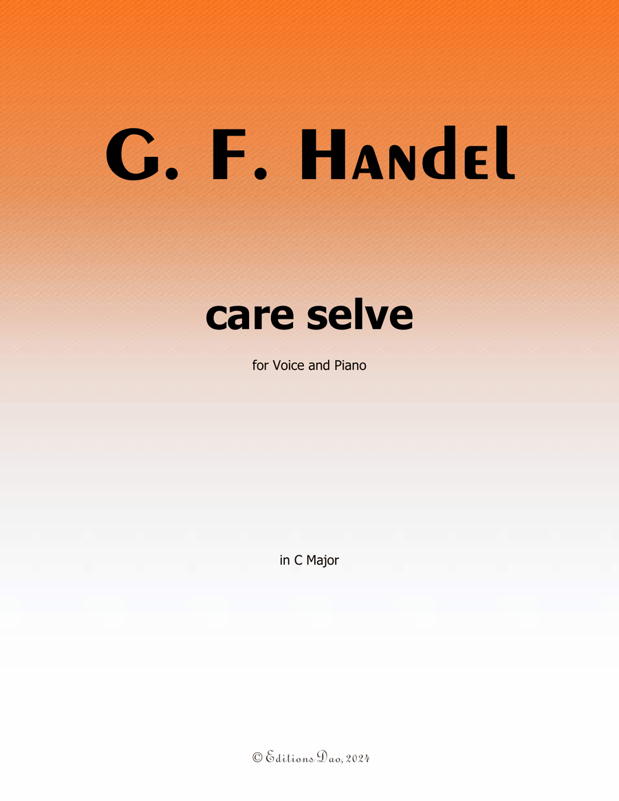 Care selve, by Handel, in C Major Piano, Vocal scores gallery preview page 1