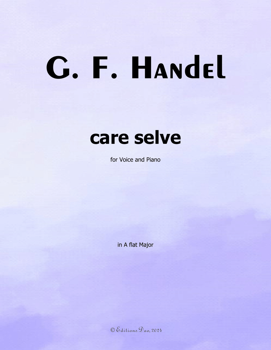Care selve, by Handel, in A flat Major Piano, Vocal scores gallery preview page 1