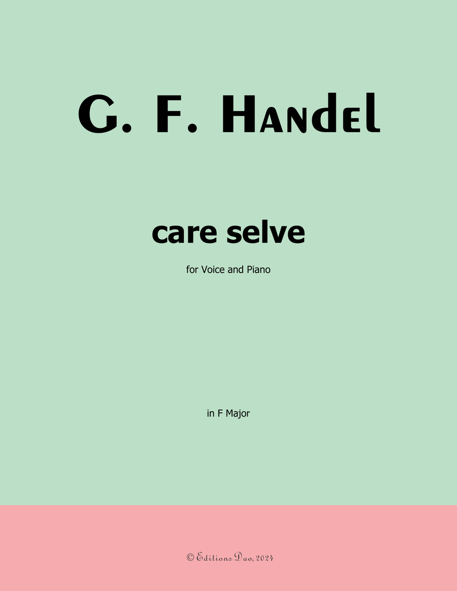 Care selve, by Handel, in F Major Piano, Vocal scores gallery preview page 1