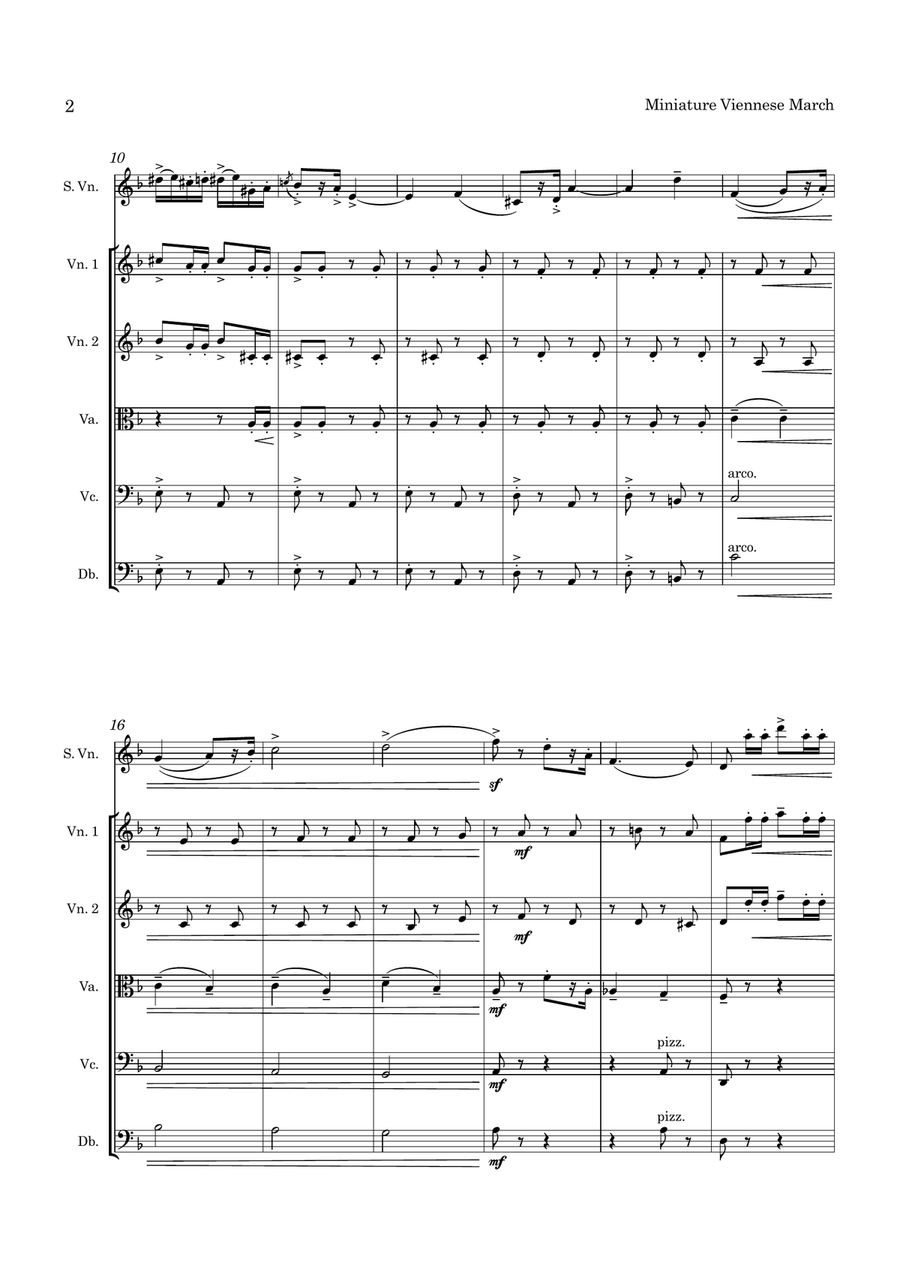 Kreisler Miniature Viennese March for Violin and String Orchestra String Orchestra scores gallery preview page 3