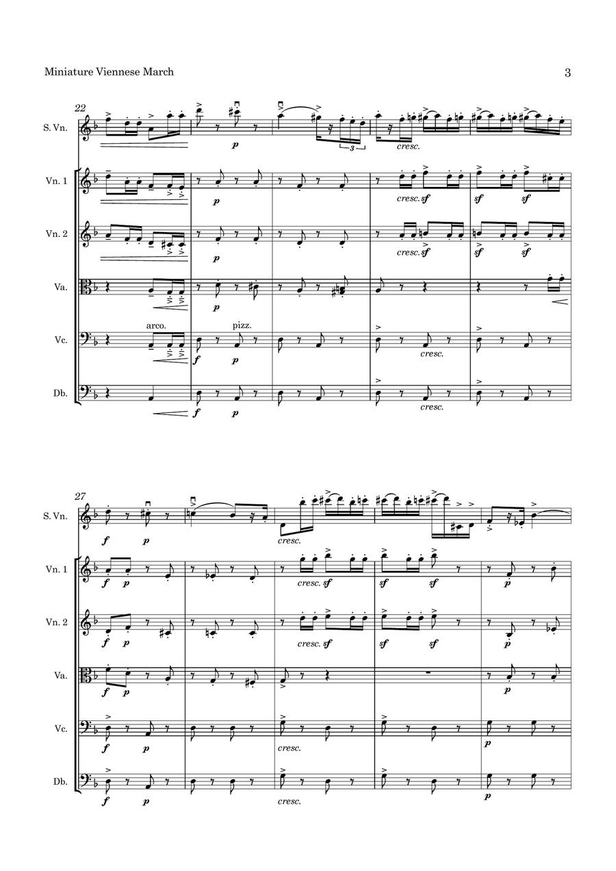Kreisler Miniature Viennese March for Violin and String Orchestra String Orchestra scores gallery preview page 4