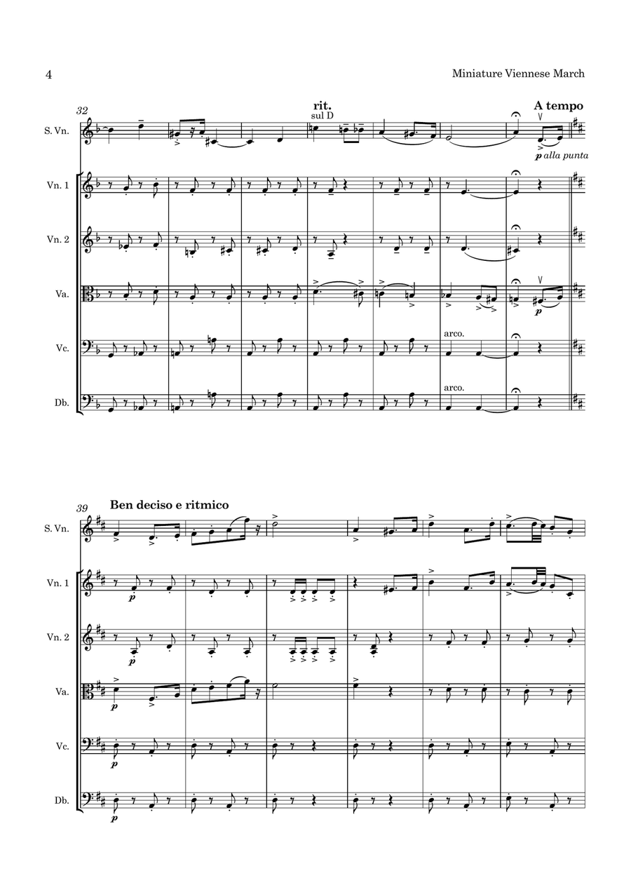 Kreisler Miniature Viennese March for Violin and String Orchestra String Orchestra scores gallery preview page 5