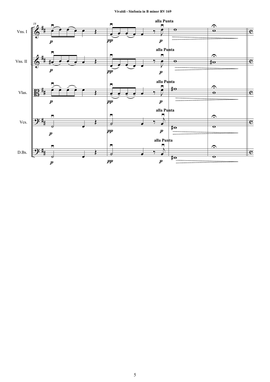 Vivaldi - Sinfonia in B minor (Al Santo Sepolcro) RV 169 for Strings Orchestra String Orchestra scores gallery preview page 5