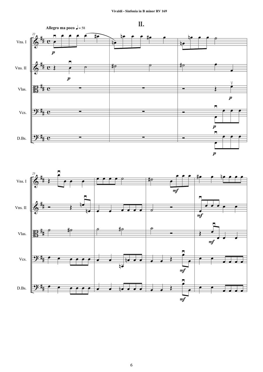 Vivaldi - Sinfonia in B minor (Al Santo Sepolcro) RV 169 for Strings Orchestra String Orchestra scores gallery preview page 6