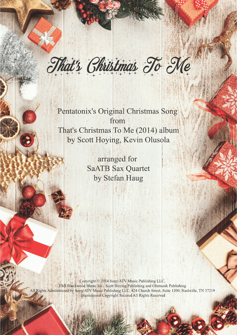 That's Christmas To Me That's Christmas To Me Saxophone Quartet scores gallery preview page 1