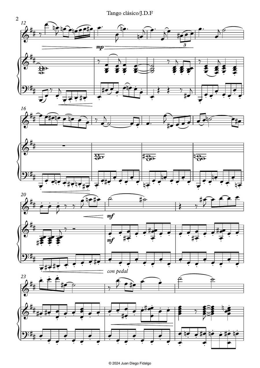 Tango Clásico Tango Clásico Flute Solo scores gallery preview page 2