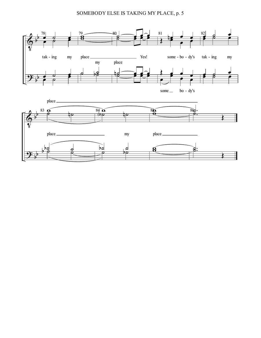 Somebody Else Is Taking My Place TTBB scores gallery preview page 6