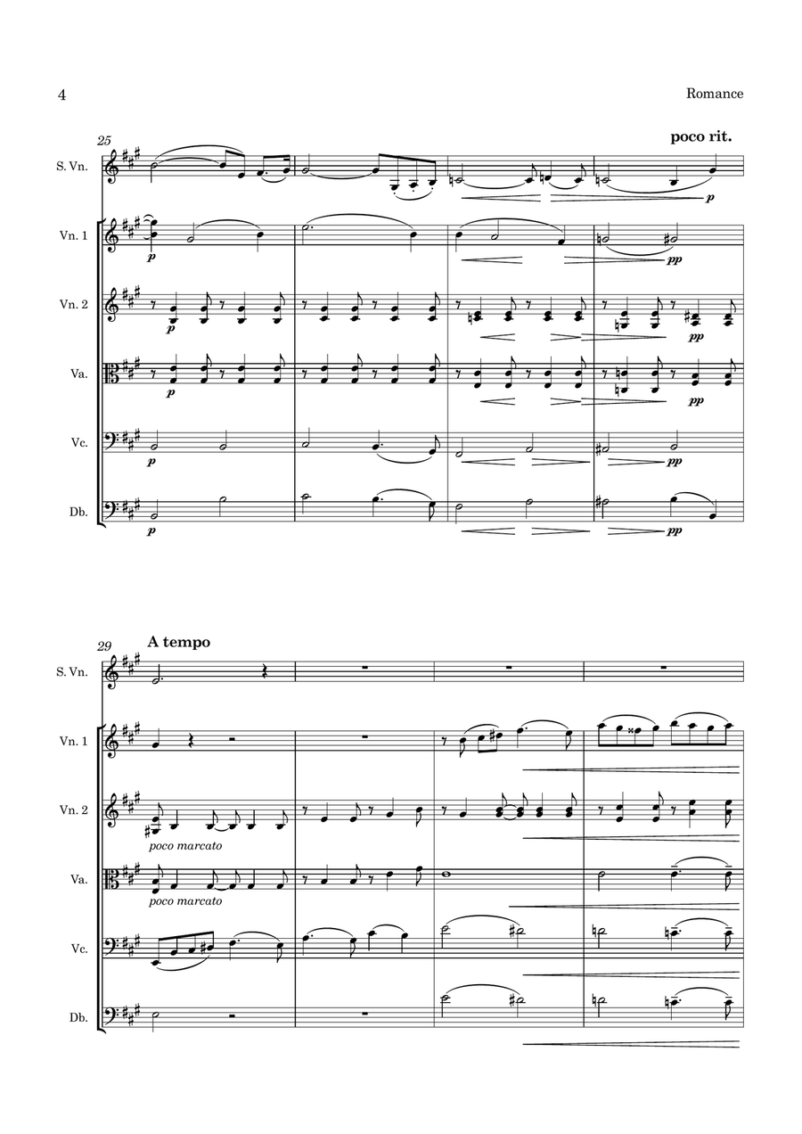 Beach Romance Op 23 for Violin and String Orchestra String Orchestra scores gallery preview page 5