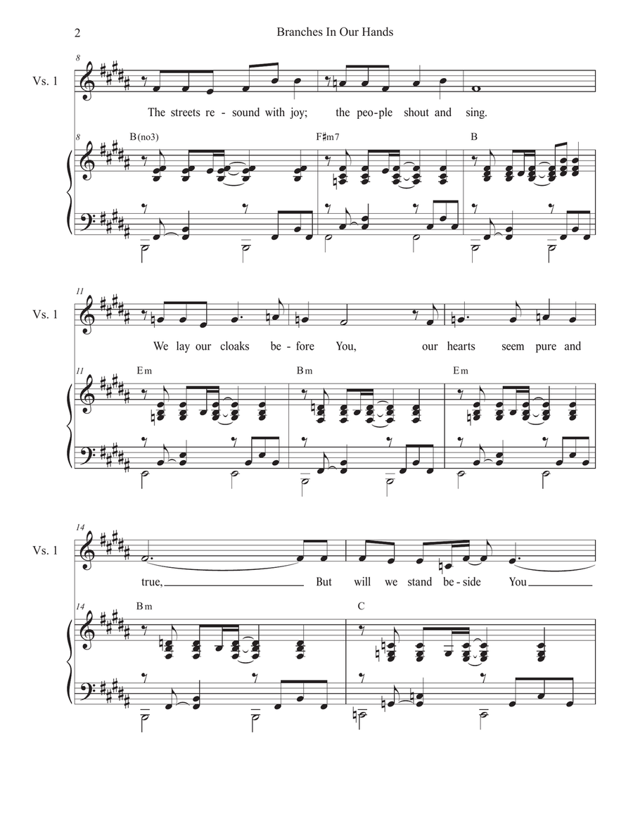 Branches In Our Hands (Vocal solo) Piano, Vocal scores gallery preview page 2