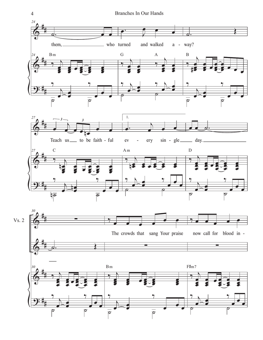 Branches In Our Hands (Vocal solo) Piano, Vocal scores gallery preview page 4