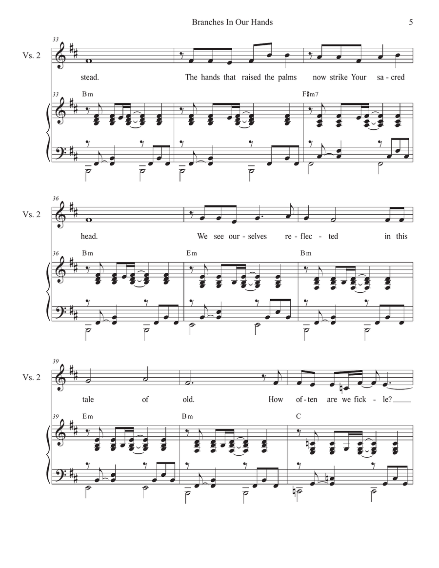Branches In Our Hands (Vocal solo) Piano, Vocal scores gallery preview page 5