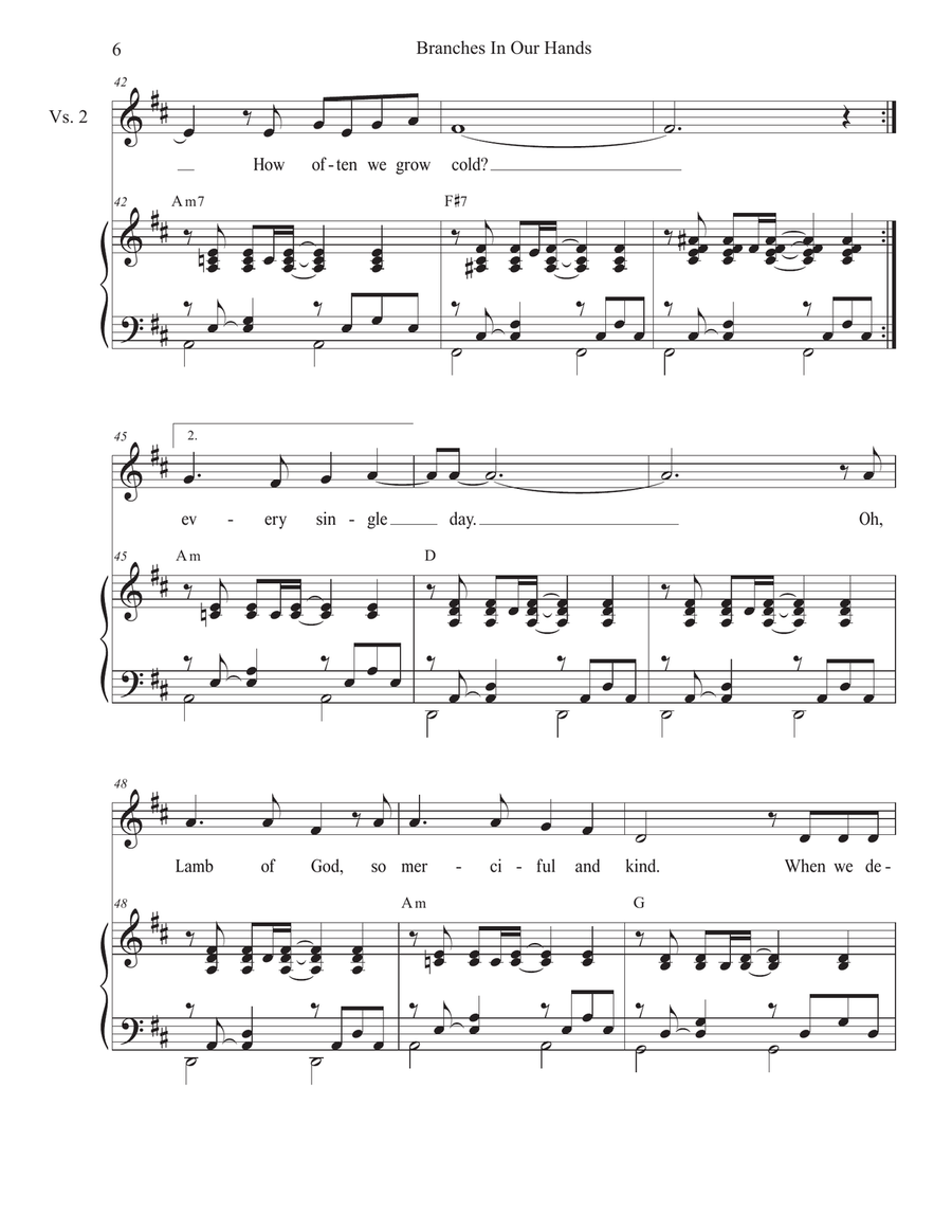 Branches In Our Hands (Vocal solo) Piano, Vocal scores gallery preview page 6