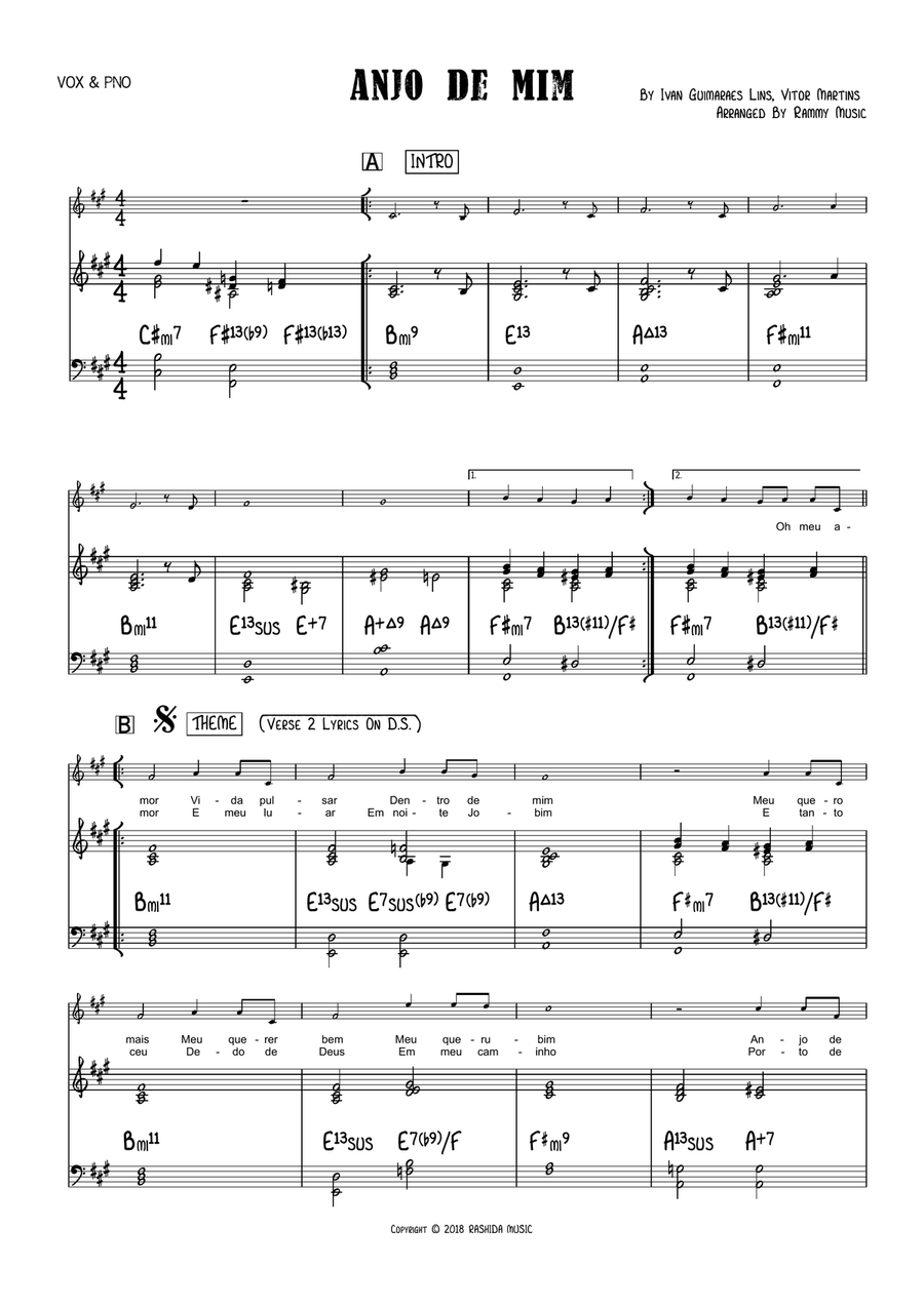 Anjo De Mim Anjo De Mim Piano scores gallery preview page 1