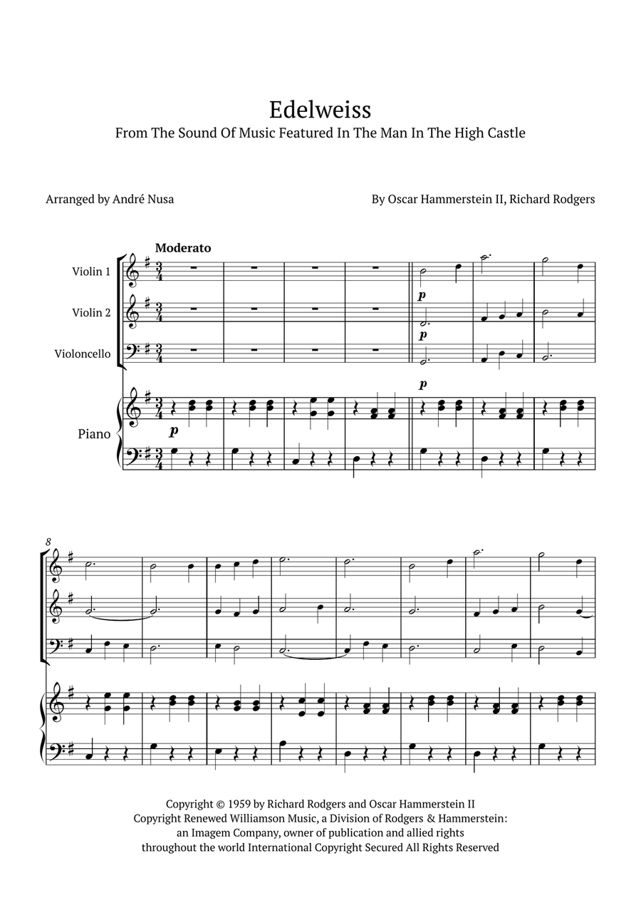 Edelweiss Piano Quartet scores gallery preview page 1