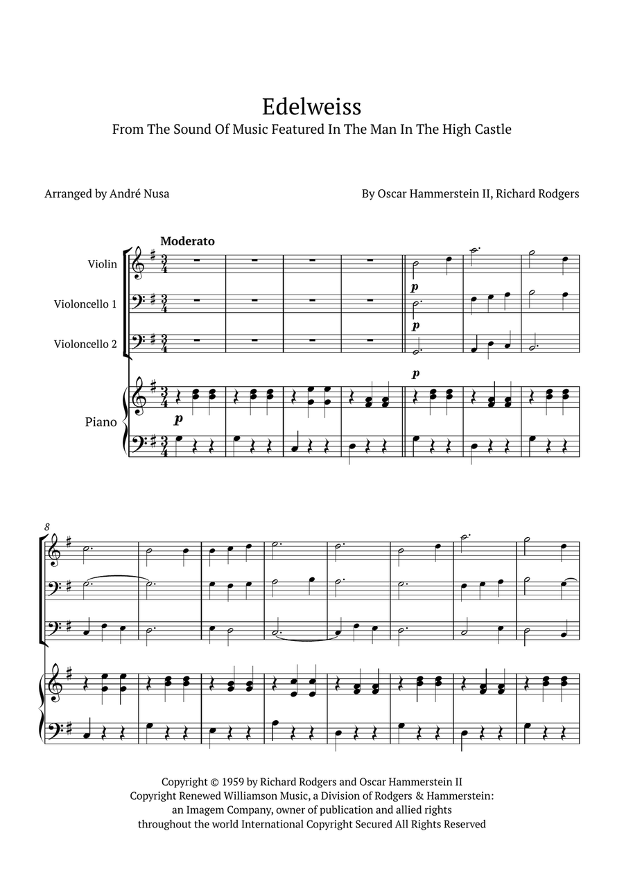 Edelweiss Piano Quartet scores gallery preview page 1