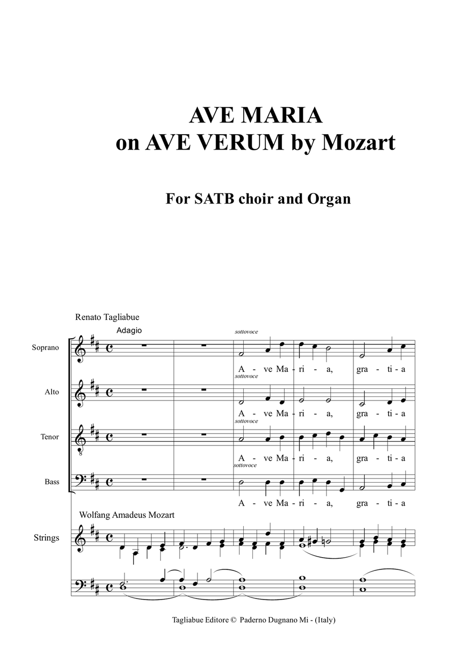 AVE MARIA - Tagliabue. S.Vigilio di Marebbe with the ORGAN plying the Mozart's Ave Verum 4-Part scores gallery preview page 2