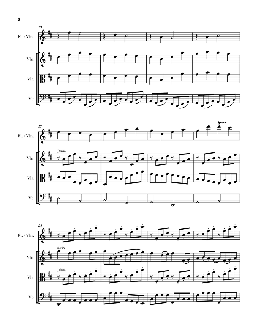 Canon in D for Flute or String Quartet Small Ensemble scores gallery preview page 2