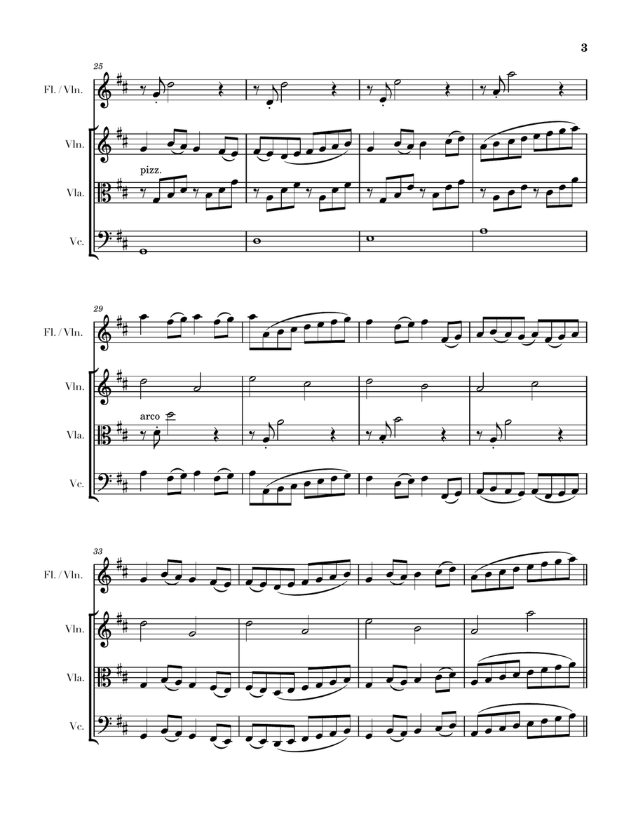 Canon in D for Flute or String Quartet Small Ensemble scores gallery preview page 3