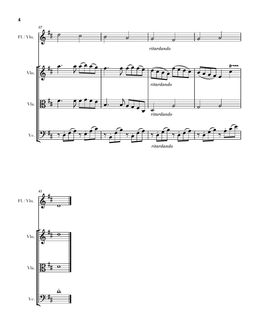 Canon in D for Flute or String Quartet Small Ensemble scores gallery preview page 4