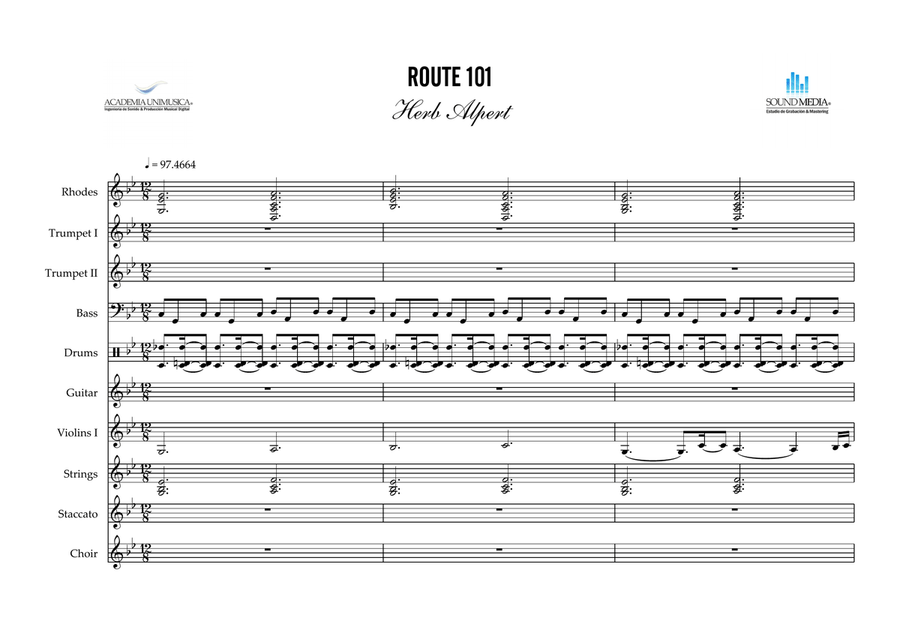 Route 101 - Score Only Small Ensemble scores gallery preview page 1