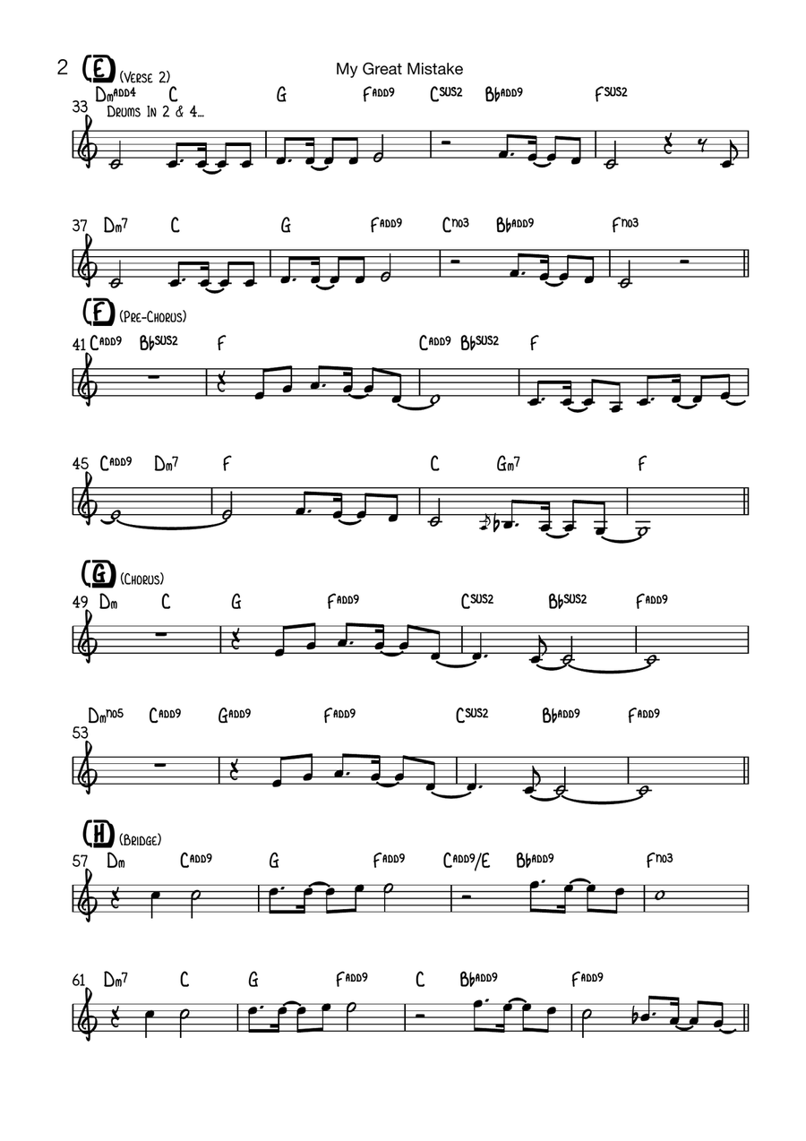 My Great Mistake My Great Mistake Piano scores gallery preview page 2