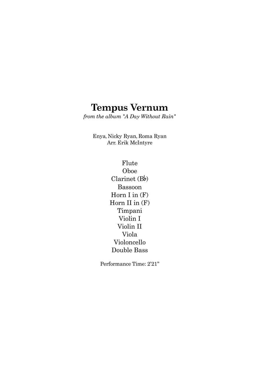 Tempus Vernum Large Ensemble scores gallery preview page 1