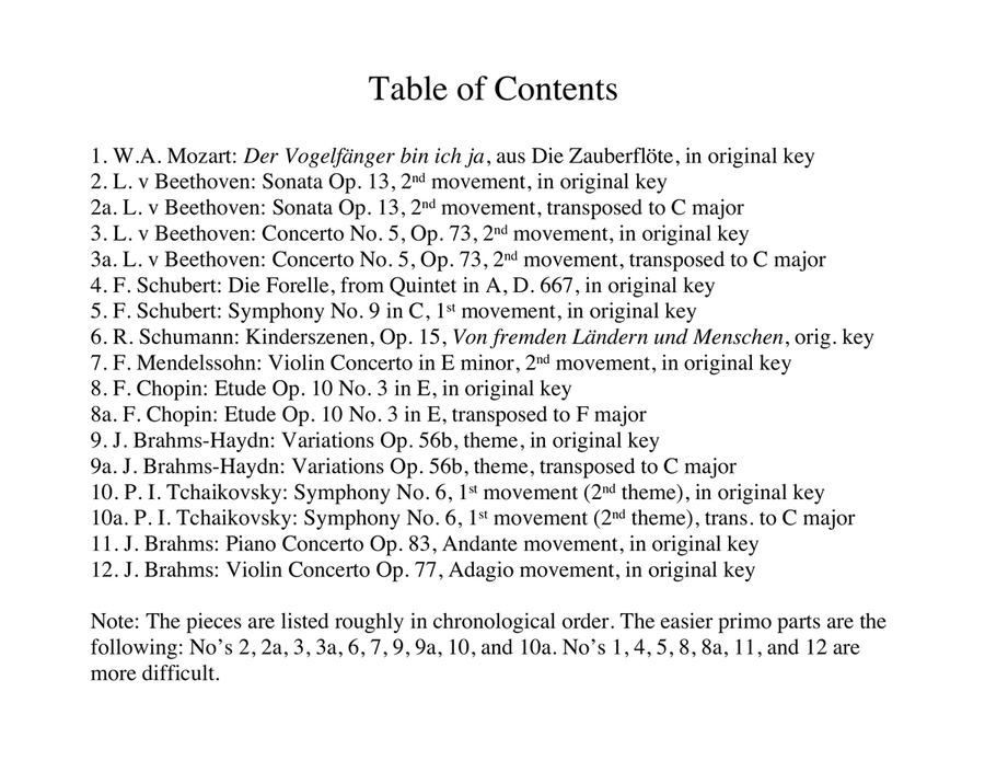 Twelve Great Classical Melodies from Mozart to Tchaikovsky, arranged for piano four-hands Piano Method scores gallery preview page 3