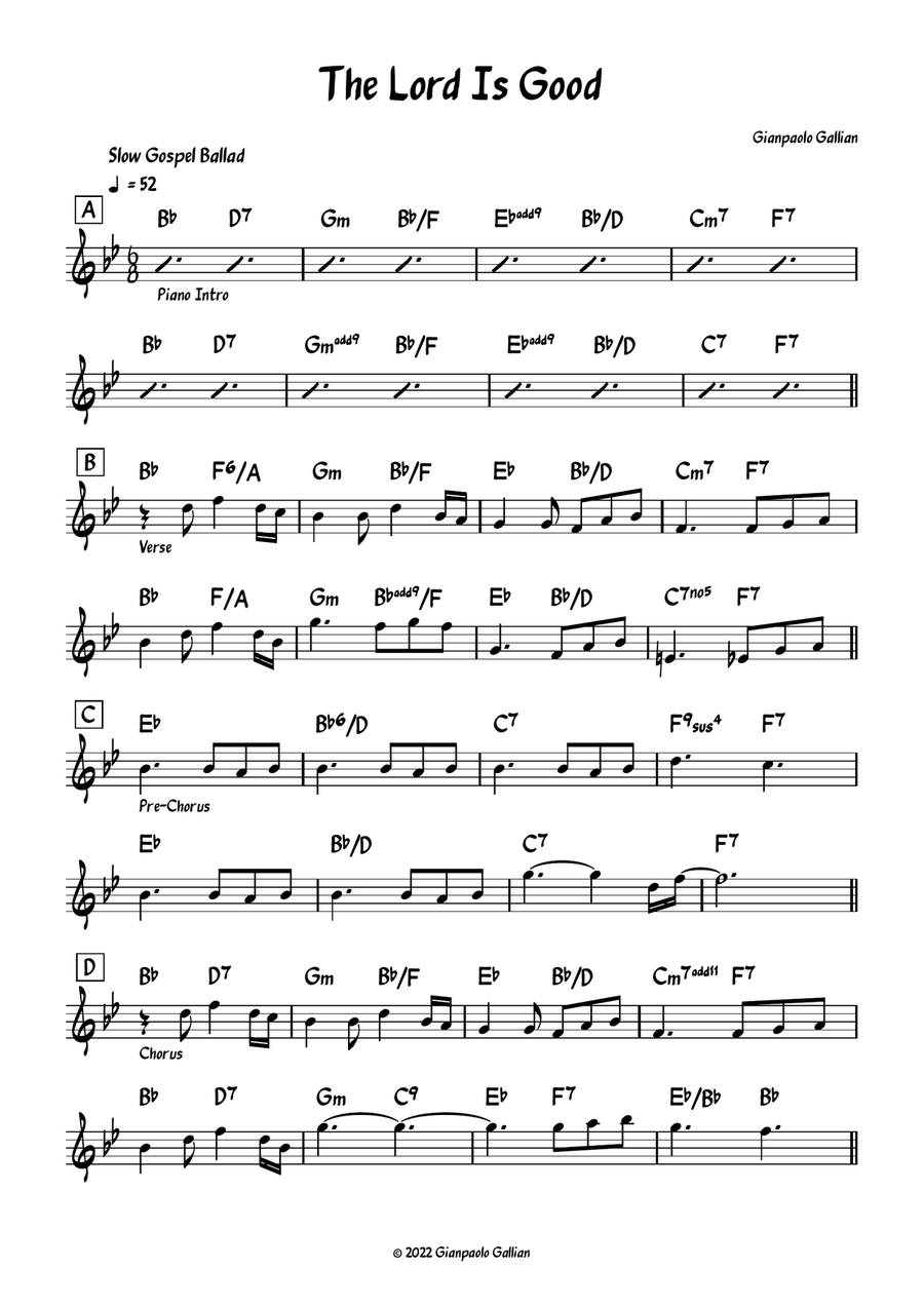 The Lord Is Good The Lord Is Good Piano scores gallery preview page 1