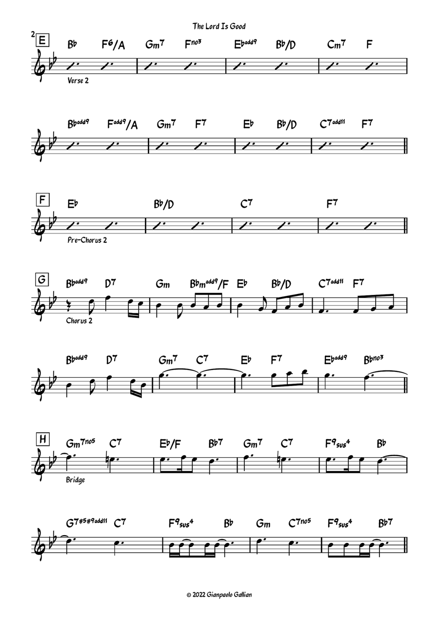 The Lord Is Good The Lord Is Good Piano scores gallery preview page 2