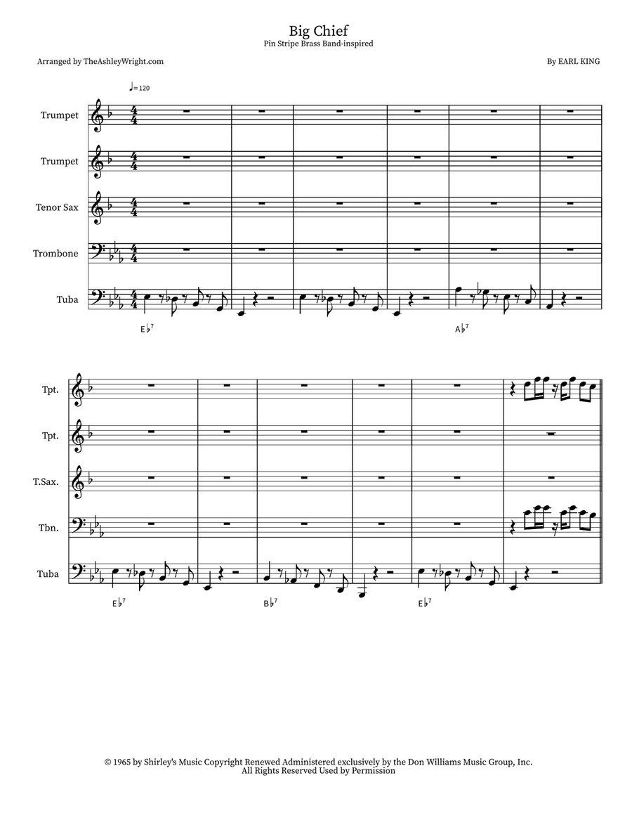 Big Chief Big Chief Small Ensemble scores gallery preview page 1