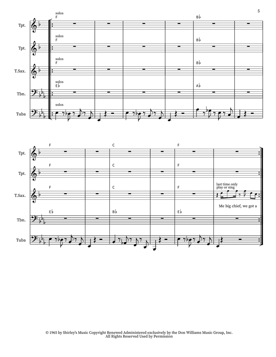 Big Chief Big Chief Small Ensemble scores gallery preview page 5