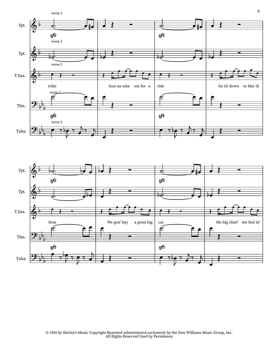 Big Chief Big Chief Small Ensemble scores gallery preview page 6