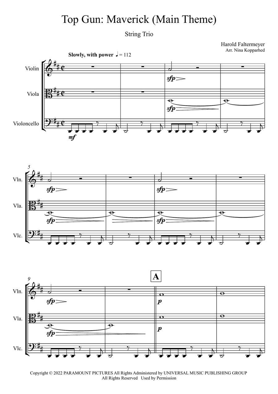 Top Gun: Maverick (Main Theme) String Trio scores gallery preview page 3