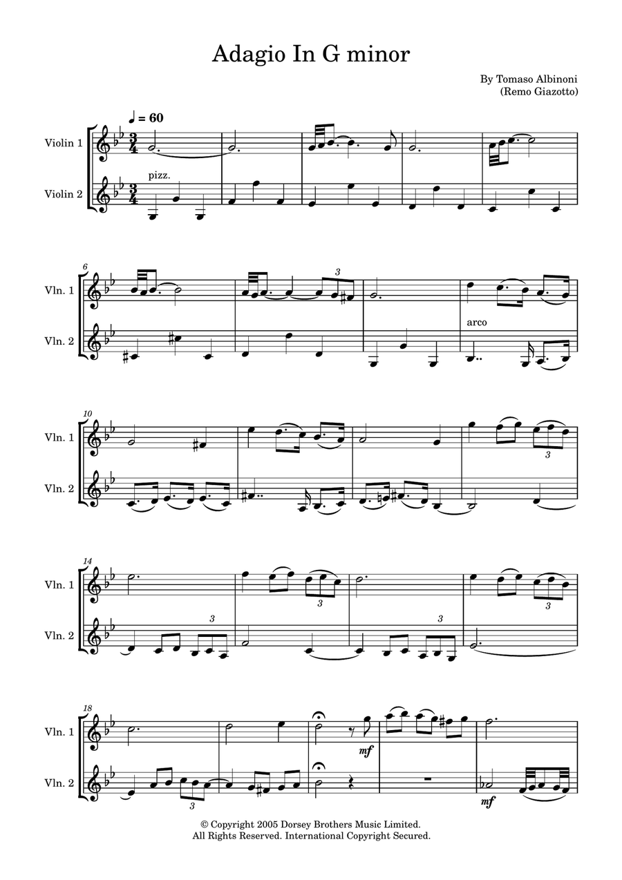Adagio String Duet scores gallery preview page 1
