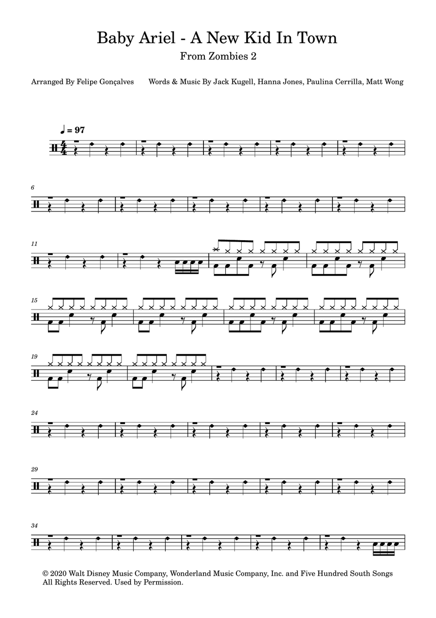 A New Kid In Town A New Kid In Town Drum Set scores gallery preview page 1