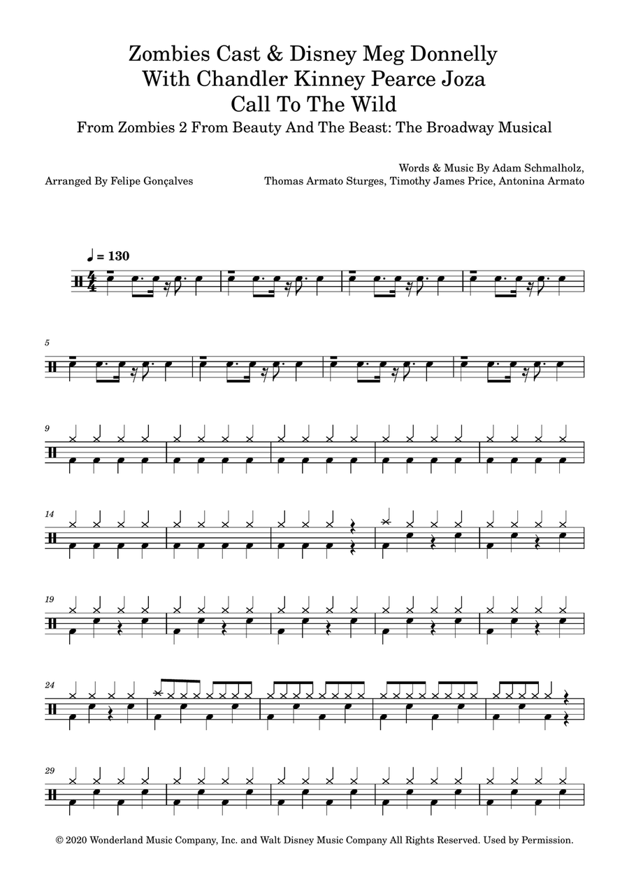 Call To The Wild Drum Set scores gallery preview page 1