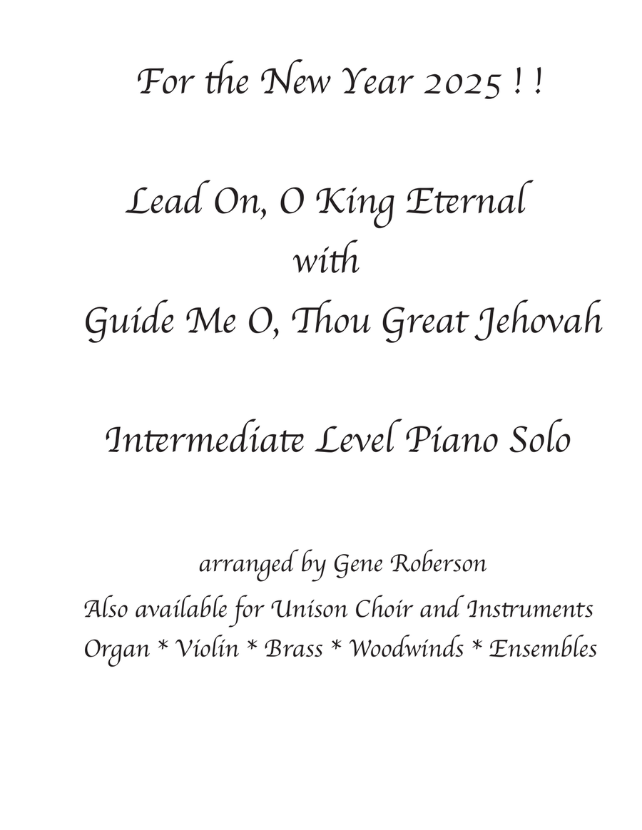 Lead On O King Eternal with Guide Me Int Piano Solo Piano Solo scores gallery preview page 1