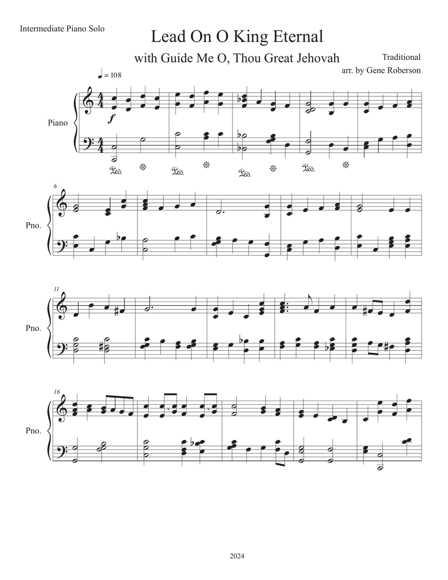 Lead On O King Eternal with Guide Me Int Piano Solo Piano Solo scores gallery preview page 2