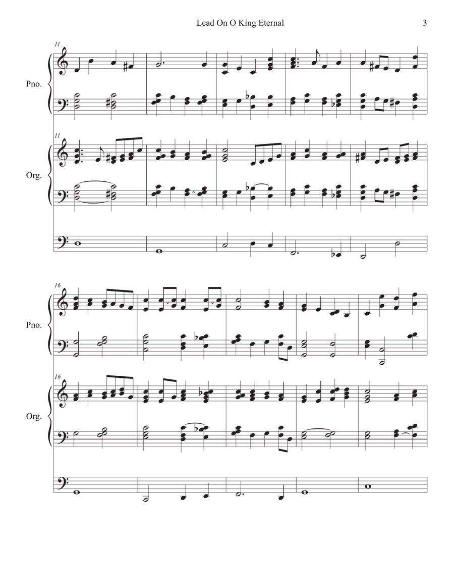 Lead On O King Eternal with Guide Me Organ Piano Duet Organ Solo scores gallery preview page 3